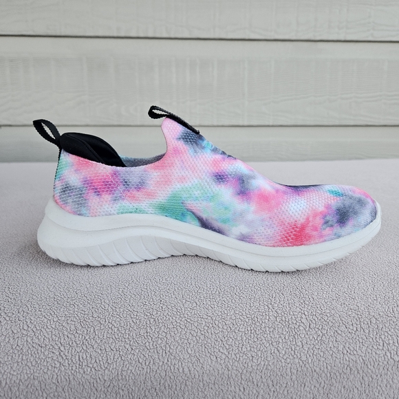 Skechers Ultra Flex 2.0 Cloudy Cool Slip-On Sneakers Youth SZ 4 Pink Tie Dye - Picture 4 of 11